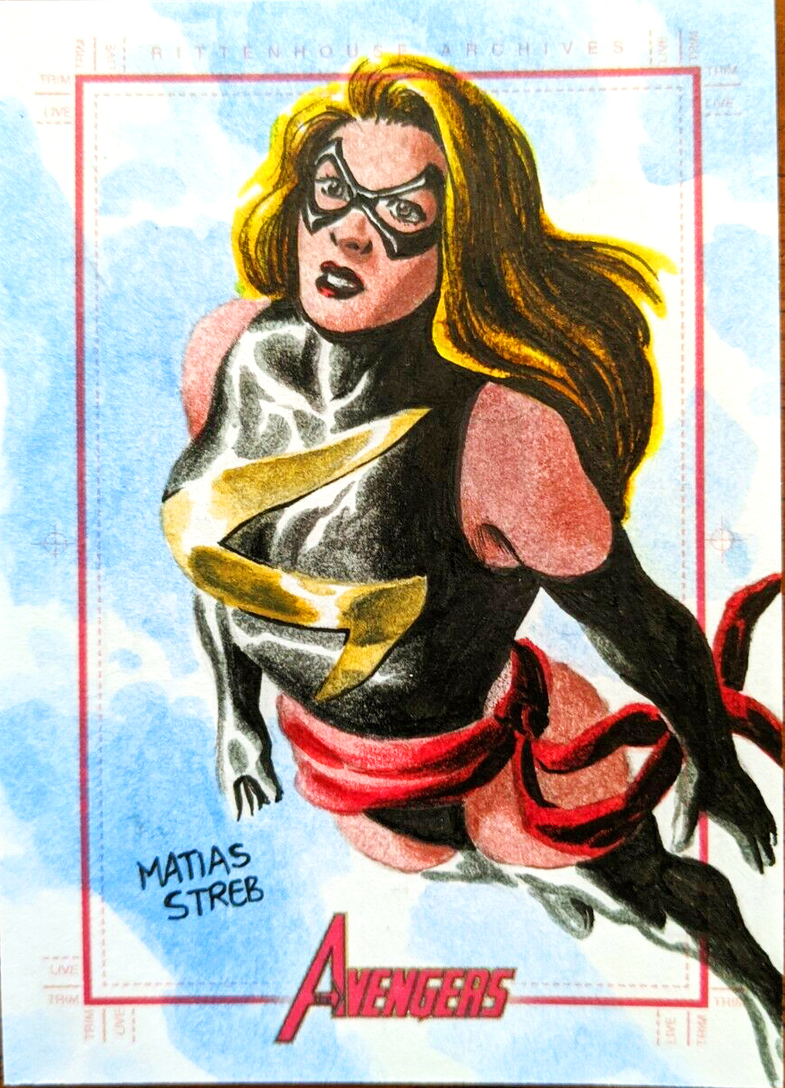 Captain Marvel / Ms Marvel / Warbird / Binary Sketch Card 